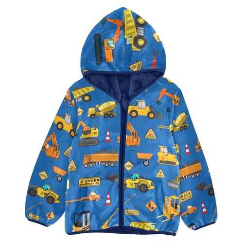 Image of Boys Fleece Jacket Hooded Autumn Winter Long Sleeve Thick Warm Outerwear;3-10 Years Kids Cute Fuzzy Jacket