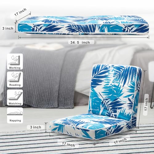 Image of JMGBird Foldable Floor Chair Indoor Meditation Cushion Saucer Chair | Adjustable Floor Chair - 5-Position Gaming & Meditation Cushion with Back Support for Indoor Use