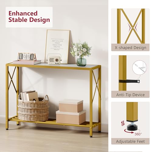 image for Tajsoon Entryway Table 41.8”, 2-Tier Entry Way Console Entrance Tabl