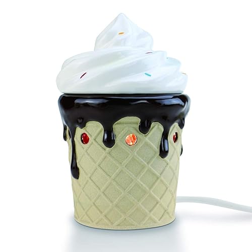 STAR MOON Cute Wax Warmer Wax Melter for Scented Wax Candle Warmer for Wax Melt with One More Bulb Removable Dish Home Decor Home Fragrance Ice Cream Decor Ideal Gift (Sweet Ice Cream) - Sweet Ice Cream