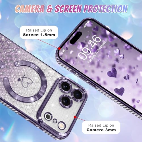 Bonoma Compatible with iPhone 17 Pro Case 2025 Heart Checkered -Purple by Bonoma - Used condition - Image 4