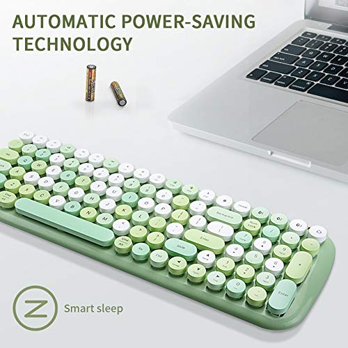 Leuk Bluetooth-toetsenbord - Draadloos Bluetooth-toetsenbord, toetsenbord met ronde toetsen, draagbaar cirkeltoetsenbord… - Image 7