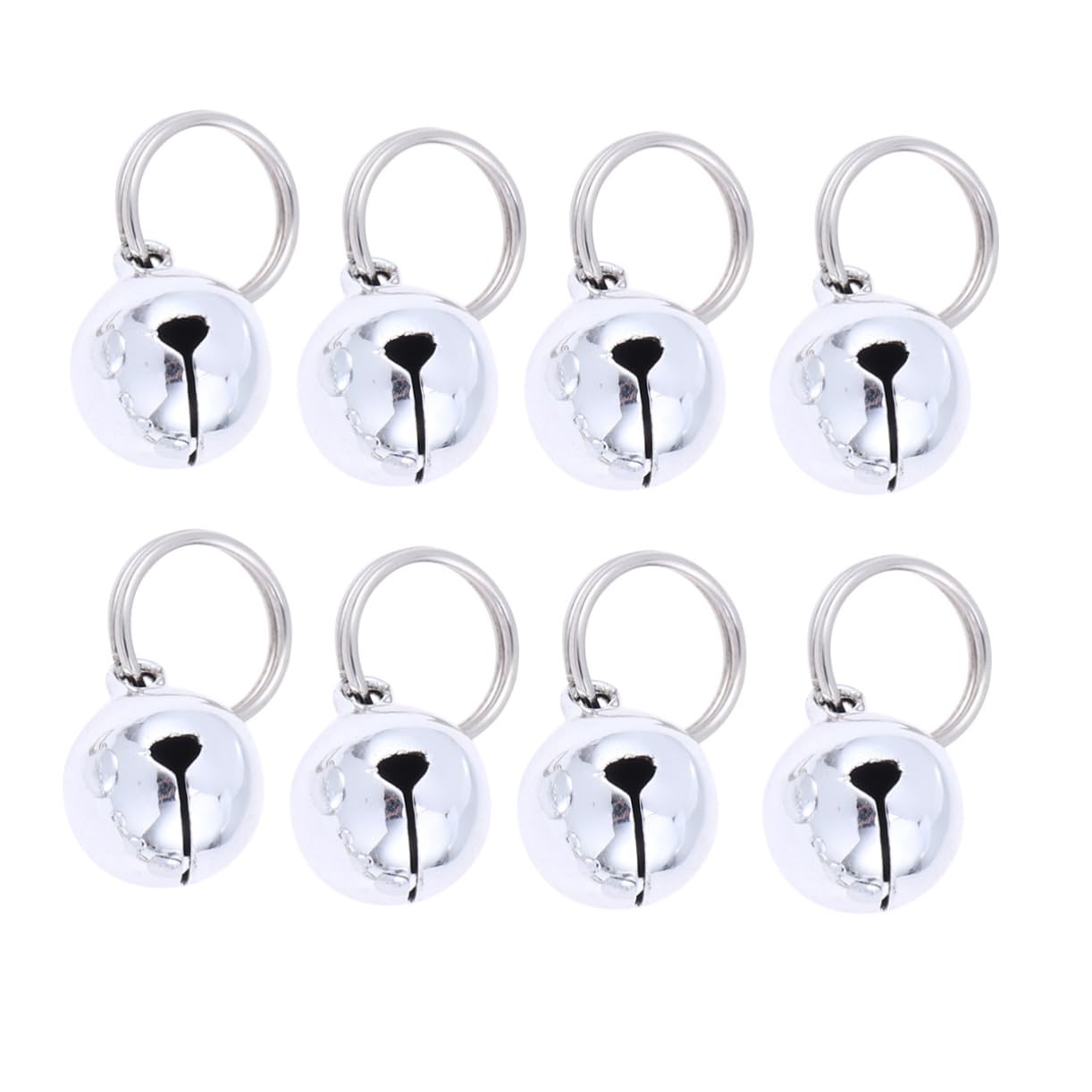Sosoport 12pcs Metal Pet Bells Necklace Accessories for Cat and Dog Open Design Quick Release Buckle