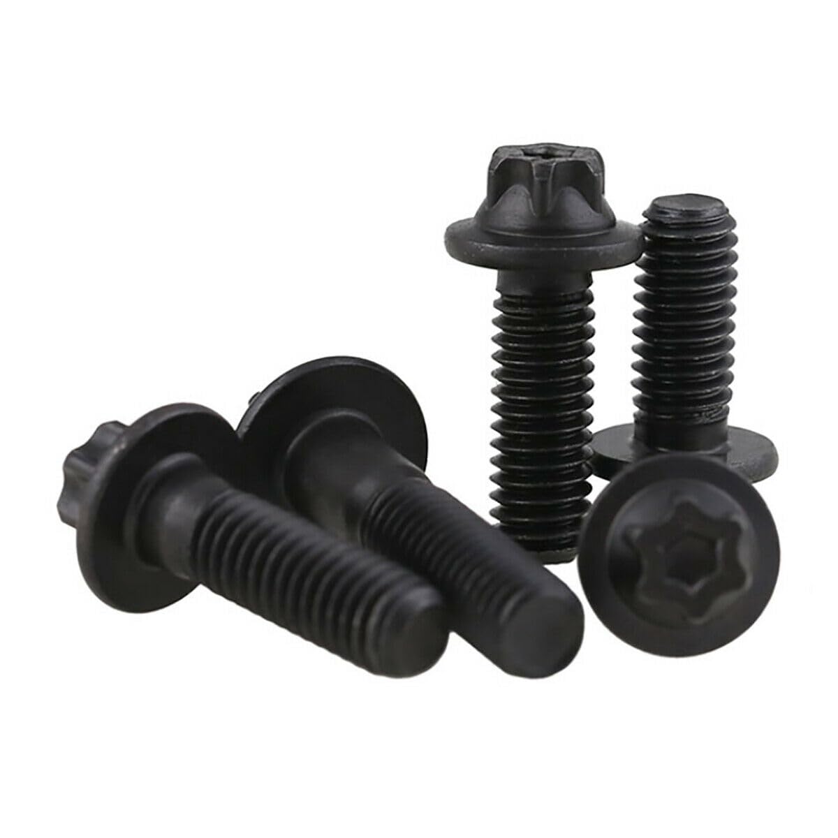 Tornillos autorroscantes de cabeza Torx hexagonal de acero al carbono de grado 12.9, tornillos de cabeza Torx de seis lóbulos hexagonales M5 M6 (50 unidades, M6 x 14)