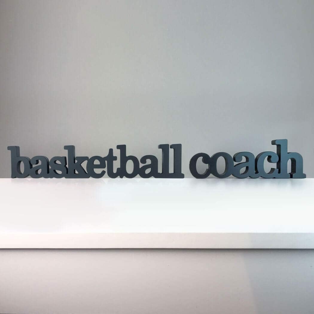 ChalkTalkSPORTS Wooden Basketball Coach Sign - Autograph Ready Basketball Coach Gift - Pen Included