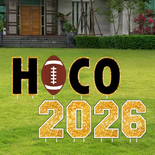 Black and Gold Football Yard Signs