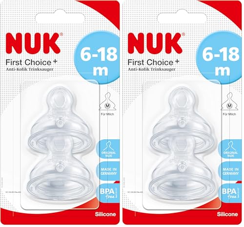 Nuk 10125018 - Tetina para biberón, 6-18 meses (Paquete de 2)