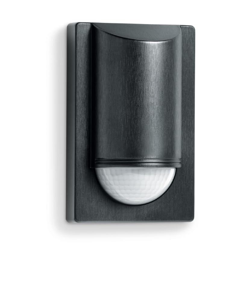 SteinelMotion Sensor is 2180 ECO Black, 180°/12 m PIR Sensor, 350 W LED Switching Load, Wall Sensor, Anti-Creep Protection