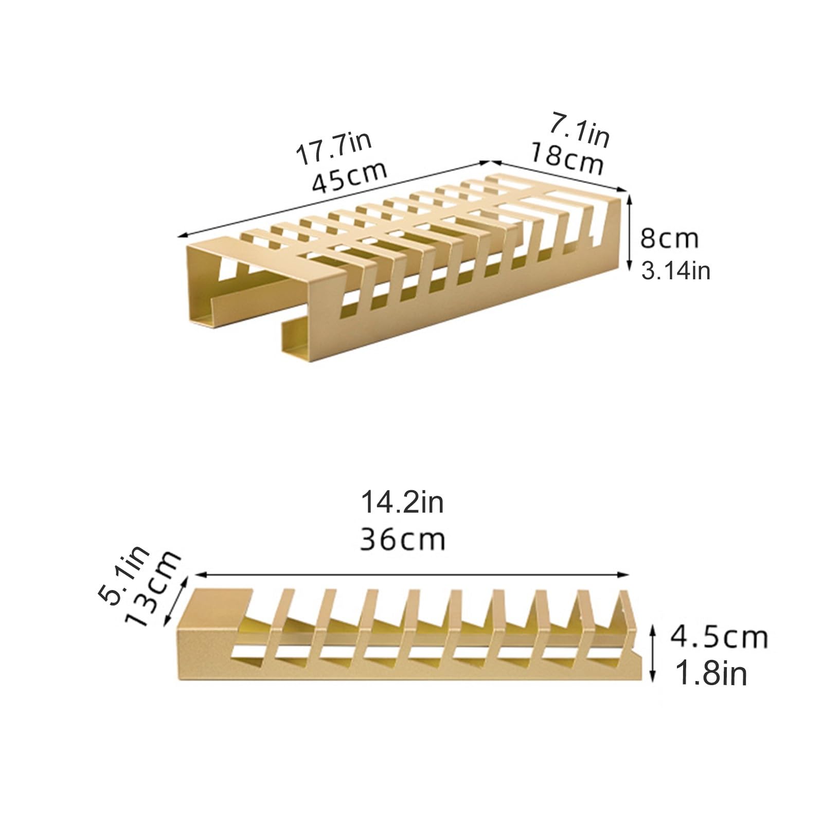 HXFAAFXH Display Stand for Tiles Sample,Plate Display Tile Sample Storage Rack,Wooden Floor Sample Holder and Standing Slotted Flooring Display Shelf in Exhibition Halls(Gold,36X13X4.5CM)
