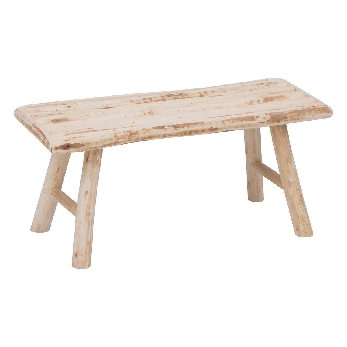 Atmosphera - Banc d'Appoint Woody en Bois Massif, 70 x 26 x 31 cm - pour Entrée, Salon, Chambre