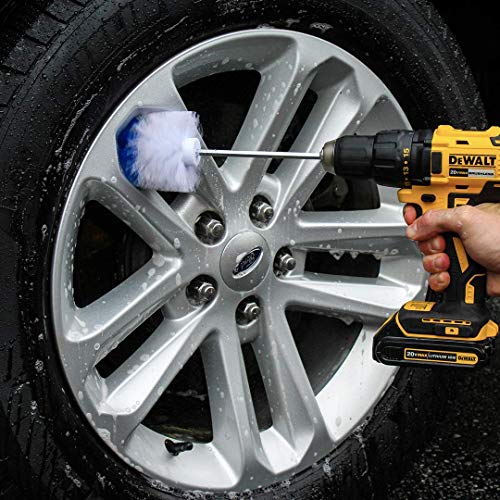RotoScrub Wheel & Tire Drill-Powered Cleaning Brushes - 2-Brush Drill Accessory Combo Kit