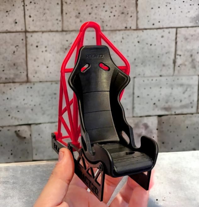 Racing Bucket Seat Phone Holder – Universal Hands-Free Mobile Mount (Black Red)-image-0