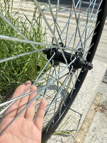 AUTES 26 inch Double Wall Aluminum Front Rim Heavy Duty Wheel 10G 36 Spokes for MTB/Road/Cruiser Bicycles