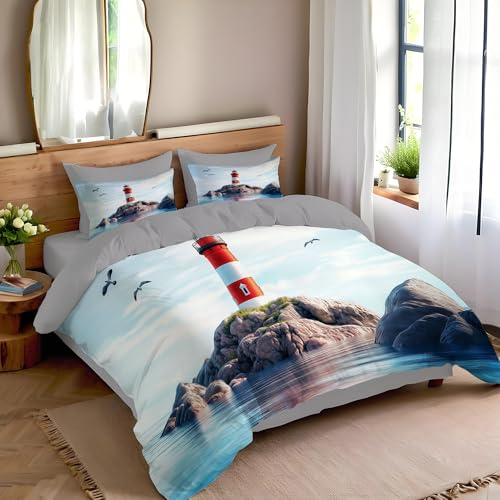 Housse de couette phare et océan résolvant vos problèmes de repassage