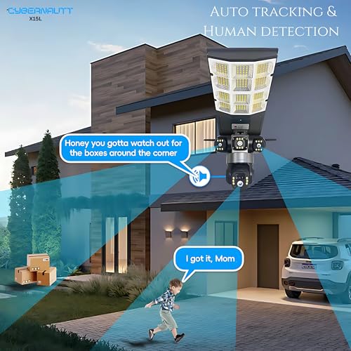 Image of XUGA - Cybernautt X15L 12MP 3 Lens PTZ Solar 4G Sim Outdoor CCTV Camera with 3 View | 360 | Night Vision | Motion Detection| Siren Alarm | 2 Way Audio | Streetlight Camera | Use Air-tel 4G Sim