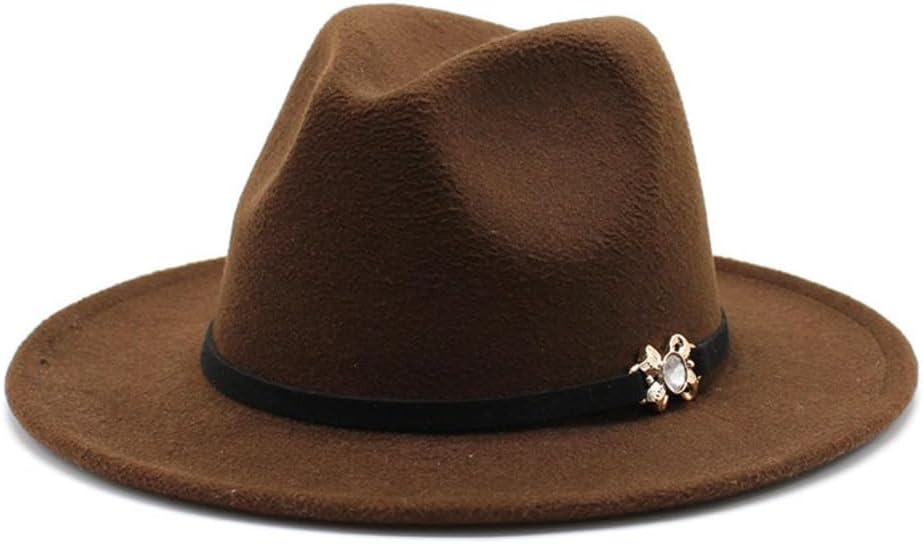 Wide Brim Fedora Hat, Purple Wool Felt with Black Band and Crystal Accent, Classic Western Style
