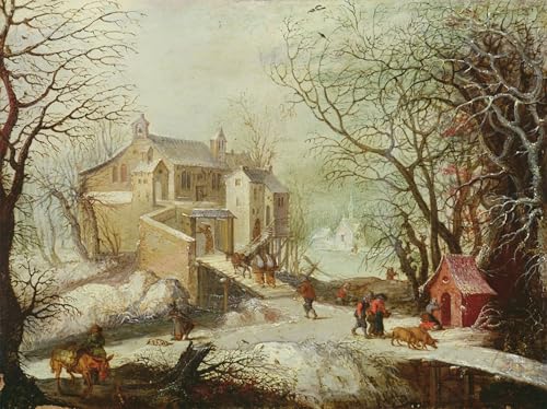 Tableau Paysage d'hiver de Joos De Momper - Toile déco murale 60x90cm