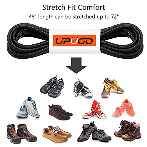 Image of UpUGo Elastic Shoe Laces, No Tie Shoe Laces Tieless for Kids, Adults, Elderly, One Size Fit All