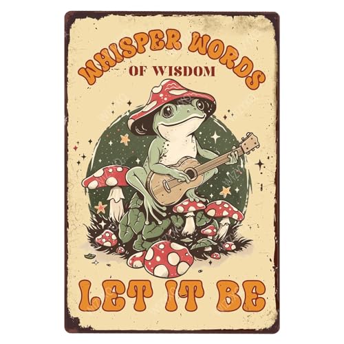 WIZYXQ Metal Signs Whisper Words Of Wisdom Let It Be Sign Funny Vintage Tin Sign Aluminum Sign Retro Wall Decor for Home Office Farmhouse Yard Garden Shop Cafe Indoor Outdoor 8×12 Inches