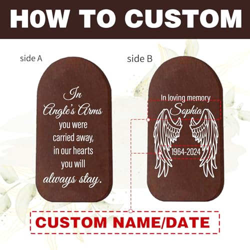 Image of ASTARIN Personalized Memorial Wind Chiems for Outside, Custom Angel Wind Chime Sympathy Gifts for Loss of Mom Dad Husband Wife, Bronze Windchimes Garden Decoration, 26 inch 36 inch