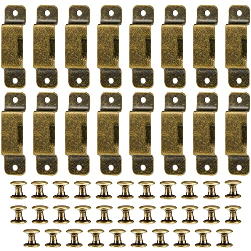Zhengmy 48 Pieces Metal Belt Clip for Drill Tape Measure, Bronze Rivets