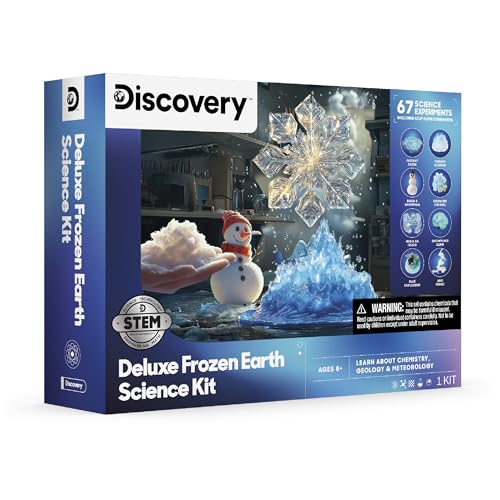 Discovery™ Frozen Earth Science Kit – 67 Experiments STEM Chemistry Lab for Kids| Grow Crystals, Make Snow & Slime, Ice Explosions & More| Educational Learning Activity Toy| DIY STEM Set Gift| Ages 8+