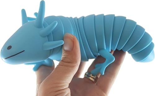 Miniatura 3 de 1 juguete de axolote azul para ansiedad  Juguete grande articulado articulado movible  Regalo único, amante, decoración (1 azul)