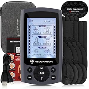 TENS Unit Muscle Stimulator, Electronic PMS Pulse Massager Machine for Shock Physical Therapy, Back Pain Relief, Sciatica and Shoulder Recovery, Gray
