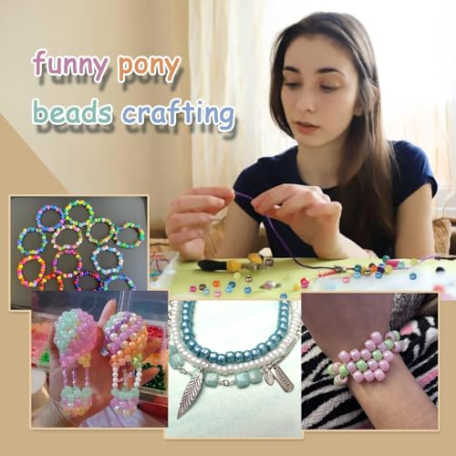 Image of Greentime Pony Beads kit,Bright Pearl Craft Beads for Friendship Necklace