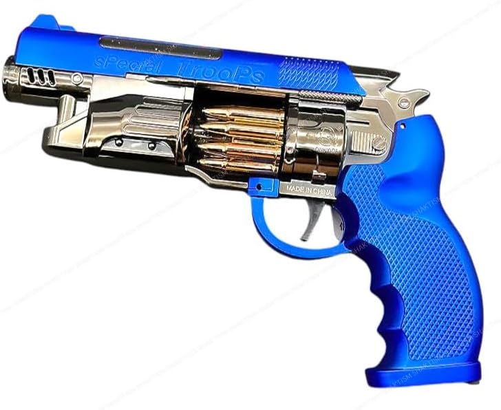 - Flash Gun Toy for Kids, Electric Gun with Light and Sound, Pretend Play, 3+ Years (Piston Gun Blue)