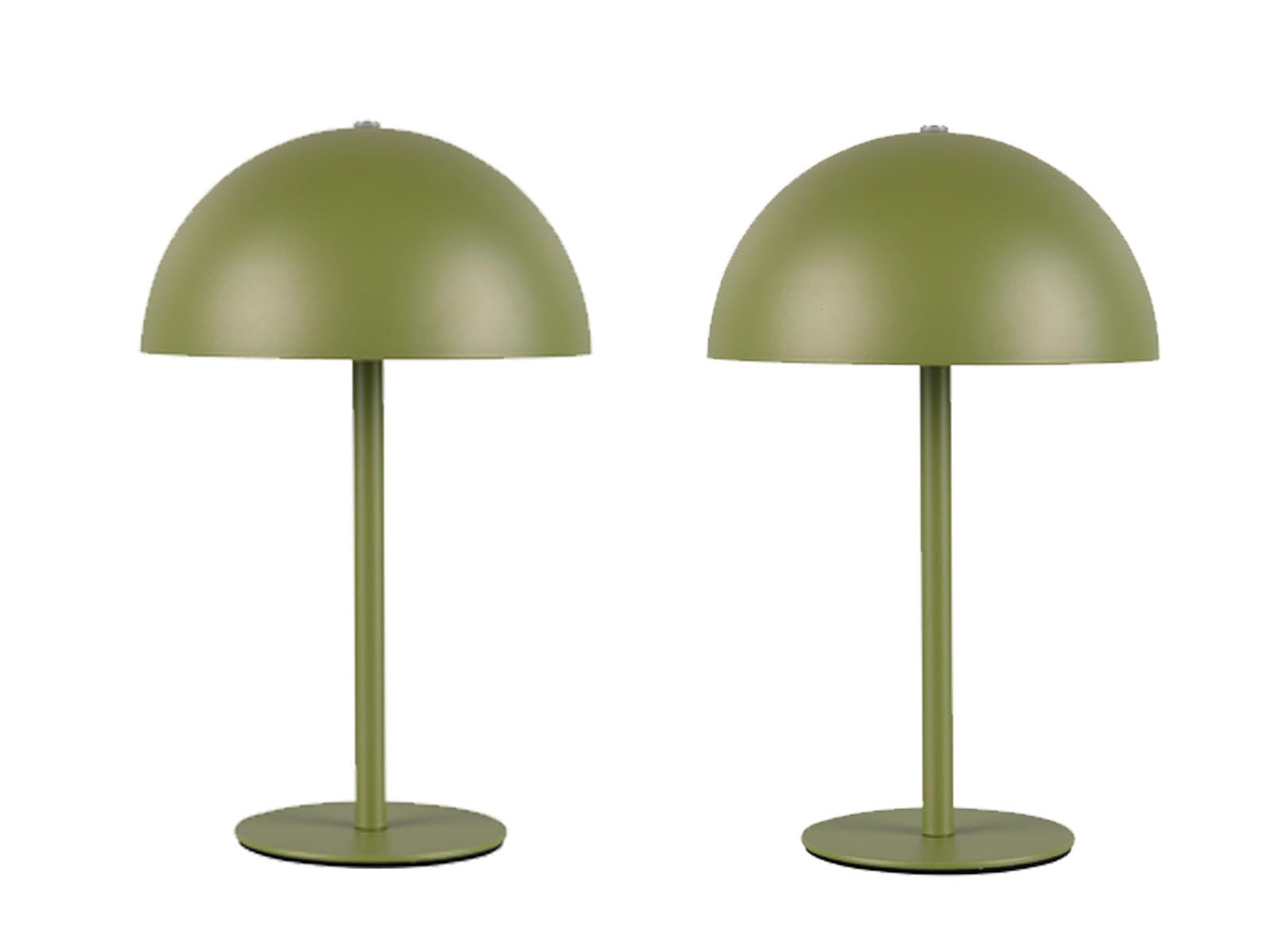 meineWunschleuchte Juego de 2 lámparas de mesa con batería, color verde, sin cable, regulables, recargables por USB, 21 cm, pequeñas