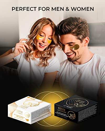 Sefite 24K Gold Eye Mask 60 Psc - Collagen Under Eye Patches - Dark Circles And Puffy Eyes Treatment - Anti Wrinkles And Undereye Bags Care - Korean Gel Eye Pads For Women And Men (24K Gold) #TOP5