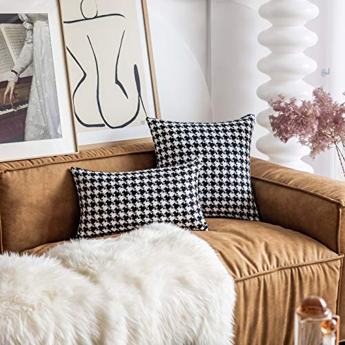 Home Brilliant Black And White Throw Pillow Covers For Couch Macrame Faux Linen Soft Decorative Pillow Cases For Women Girls Kids, 2 Pc, 18X18 Inches #TOP5