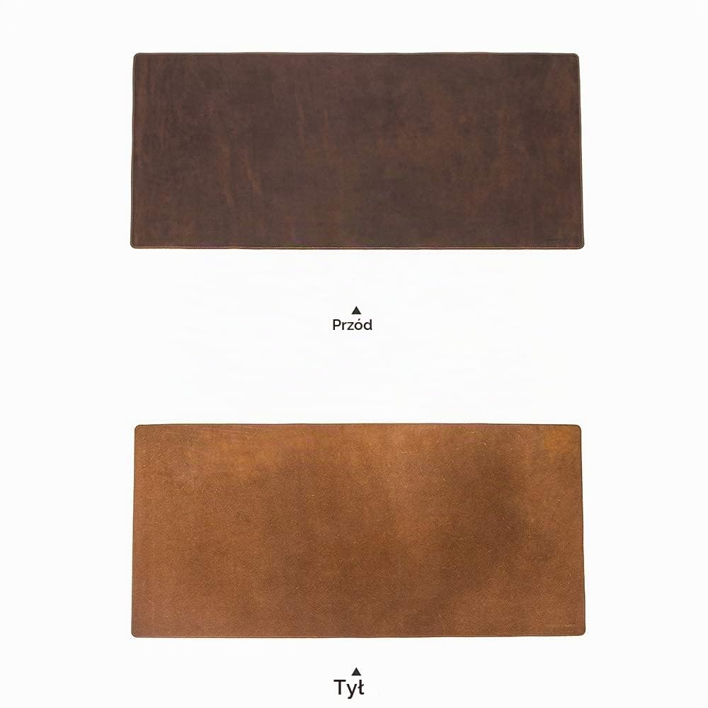 Contacts Podkładka pod laptopa z prawdziwej skóry mata na biurko podkładka pod mysz do biura lub domu kawa (M, 40 x 80 cm)