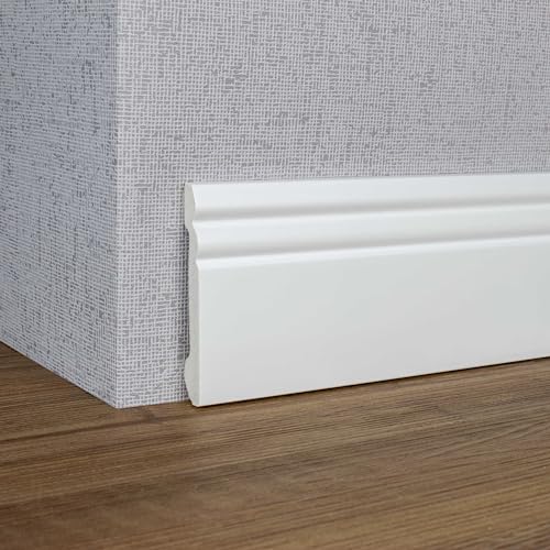PROVISTON Sockelleiste Berliner Profil 16 x 100 x 2000 mm Elegante Hamburger Leiste Hochwertige Fußleiste Kunststoff Weiß Wasserfest, Robust und Langlebig PROVISTON Sockelleiste Berliner Profil 16 x 100 x 2000 mm Elegante Hamburger Leiste Hochwertige Fußleiste Kunststoff Weiß Wasserfest, Robust und Langlebig