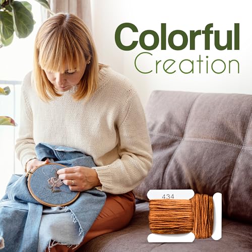 Image of Embroidery Floss Kit and Refills - Cotton Threads - DMC Color Coding for Cross Stitch, String Crafts, Friendship Bracelets