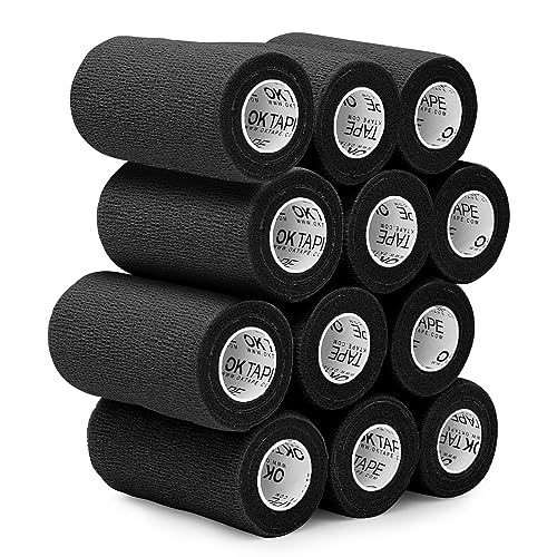Image of OK TAPE Self Adherent Cohesive Bandages Wrap 12Packs 3 inch x 5 Yards