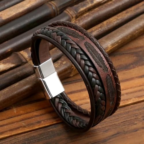 Image of Contemporary Casual Braided Leather Bracelet For Men /Boy's