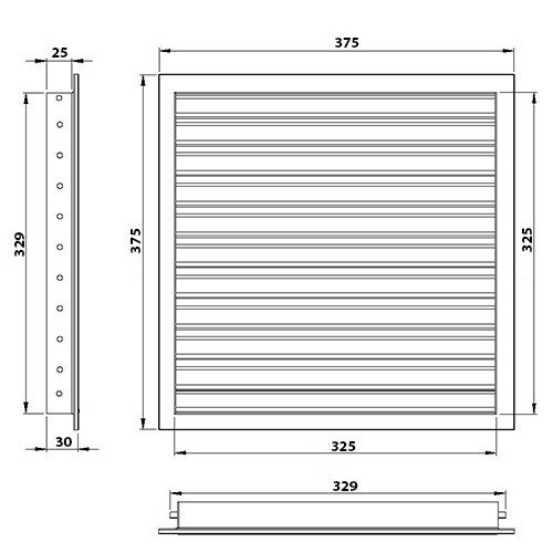 Lüftungsgitter Dalap WDP 350x300 Mm – Aluminium, Weiß, Für Innen & Außen