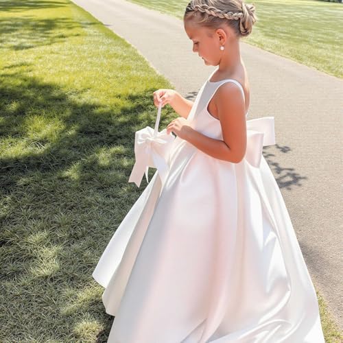 A-Line Princess Floor Length Backless Flower Girl Dress Formal Ball Gown for Pageant Birthday Party Wedding3