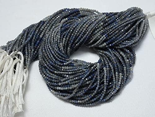 Saphir bleu perles facettées pour créer un collier d'été élégant fait main