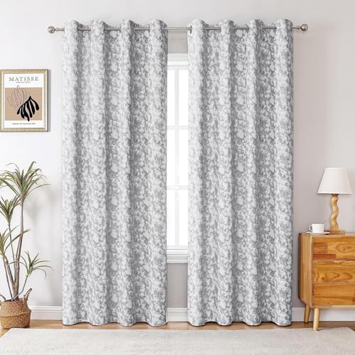 Image of Homestan Abstract Design Velvet Long Door Curtains 9 Feet Long Set of 2 for Home Decor (9 X 4.5 Feet, White)