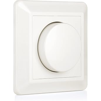 VIPMOON Dimmer Switch 230 V Dimmer for LED Bulbs 5-200 W Push-On/Off Rotary Trailing Edge Dimmer for Dimmable LED Lamps Incandescent Bulb and Halogen Lamp Beige