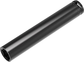 1/2 Inch Drive by 19mm(3/4-Inch) Deep Impact Socket, Heat-Treated CR-V Steel 6 Inch Length, 6-Point Metric Sizes