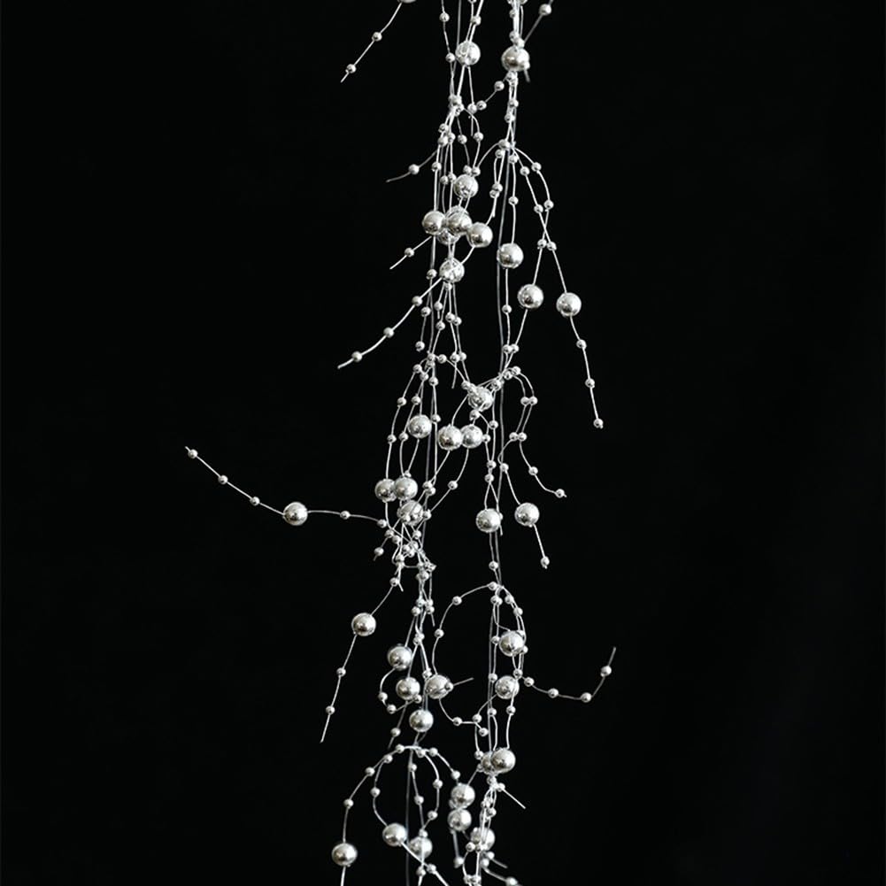 Adornos de gota de cristal transparente, diseño festivo de carámbanos para árbol de Navidad y decoraciones de eventos (plateado)