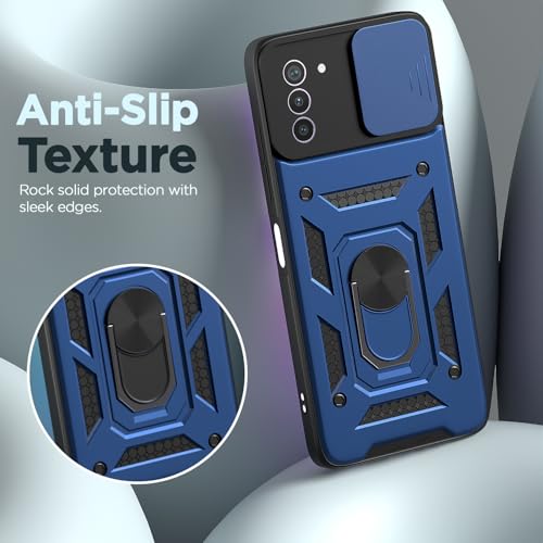 Image of Outlouders Back Cover for Nokia G42 5G | D10 Tough Armor 360 Protection Case with Sliding Camera Shield & Ring Holder Stand Bumper Case (Blue)