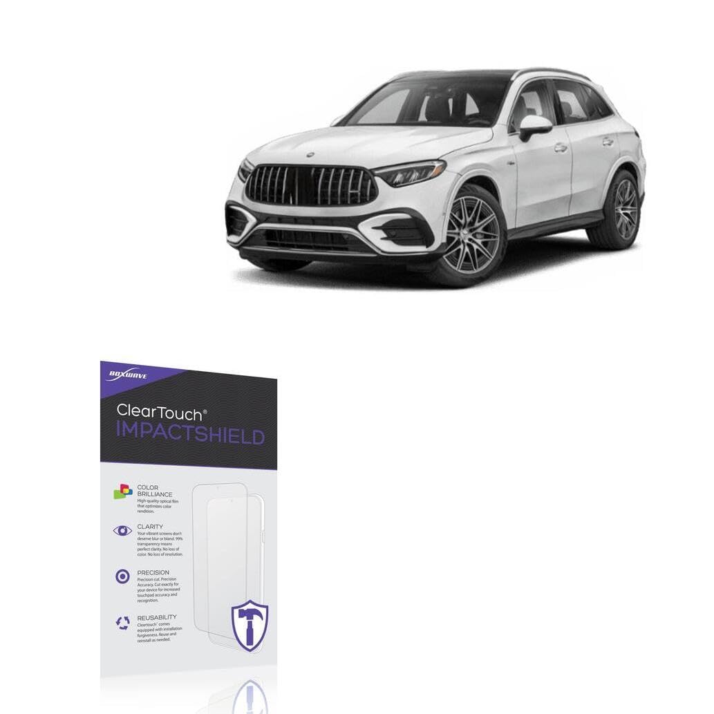 BoxWave Screen Protector Compatible With Mercedes-Benz 2024 AMG GLC SUV Instrument Display (12.3 in) - ClearTouch ImpactShield (2-Pack), Impenetrable Screen Protector Flexible Film