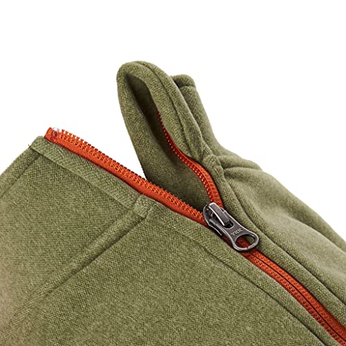Image of Gooby Zip-Up Microfiber Fleece Dog Sweater, Green, Medium | Double-layered microfiber fleece; Step-in zip-up; Stretch fit; No leash ring; Warm winter layer