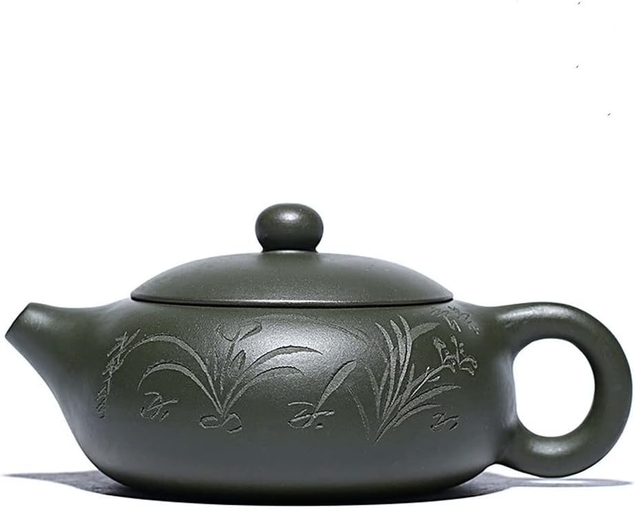 Green Clay Flat Shih Ball Hole Purply Clay Teapot Chinese Kongfu Tea Pots 180ml