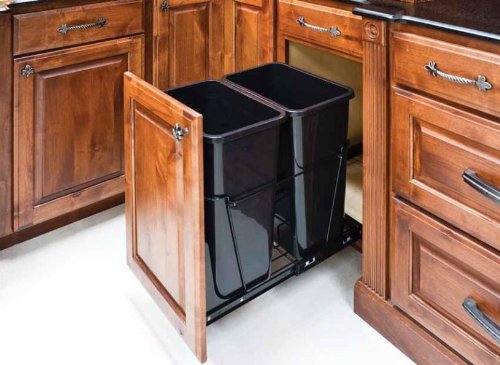 Hardware Resources Can-Ebmdb-R Double Pullout Waste Container System, Black #TOP1